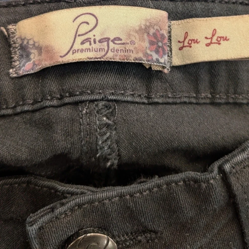PAIGE Premium Denim Lou Lou Slim Straight Jeans Wmns Sz 28 Black USA Made Indie